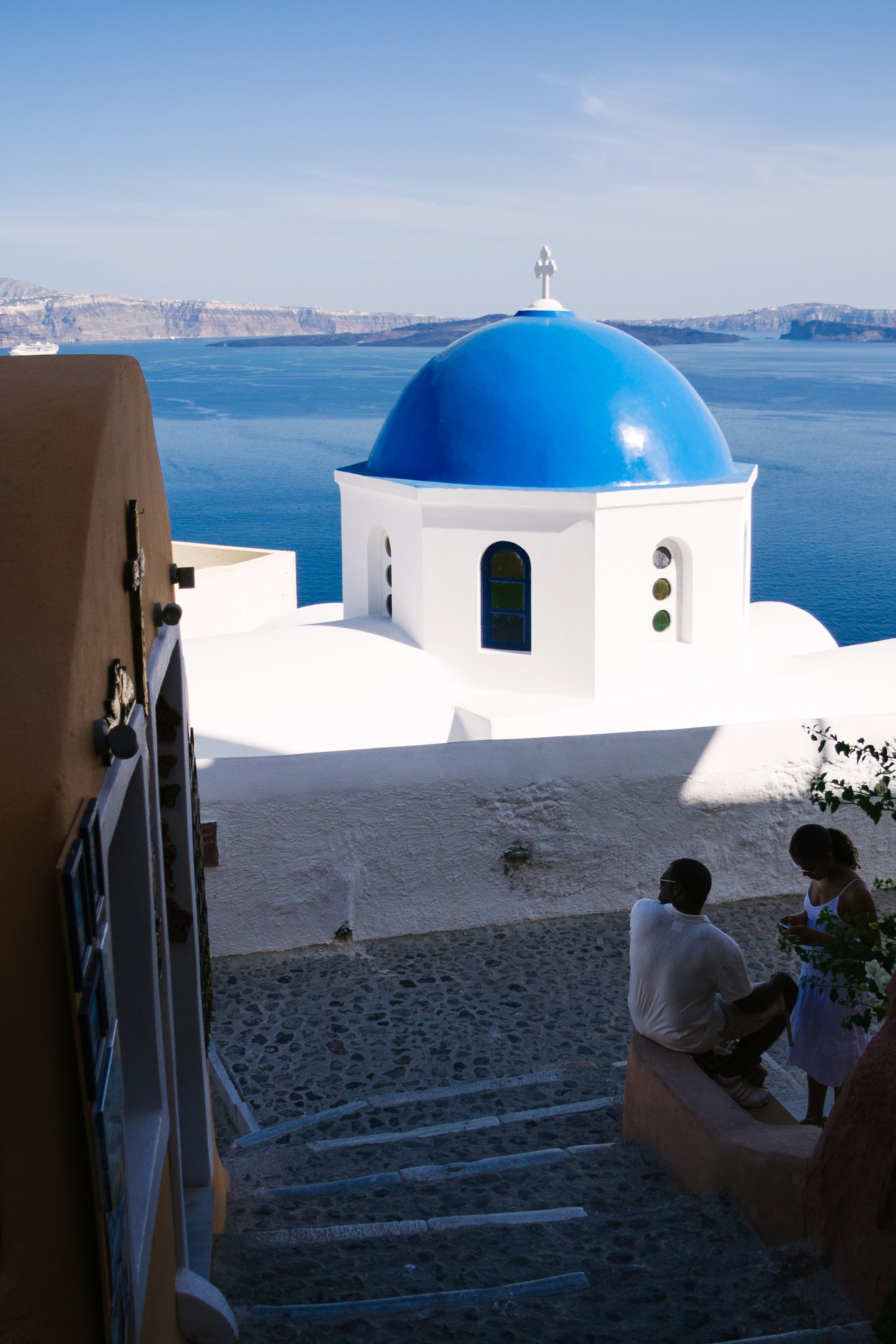  Couple taking a moment in Oia 