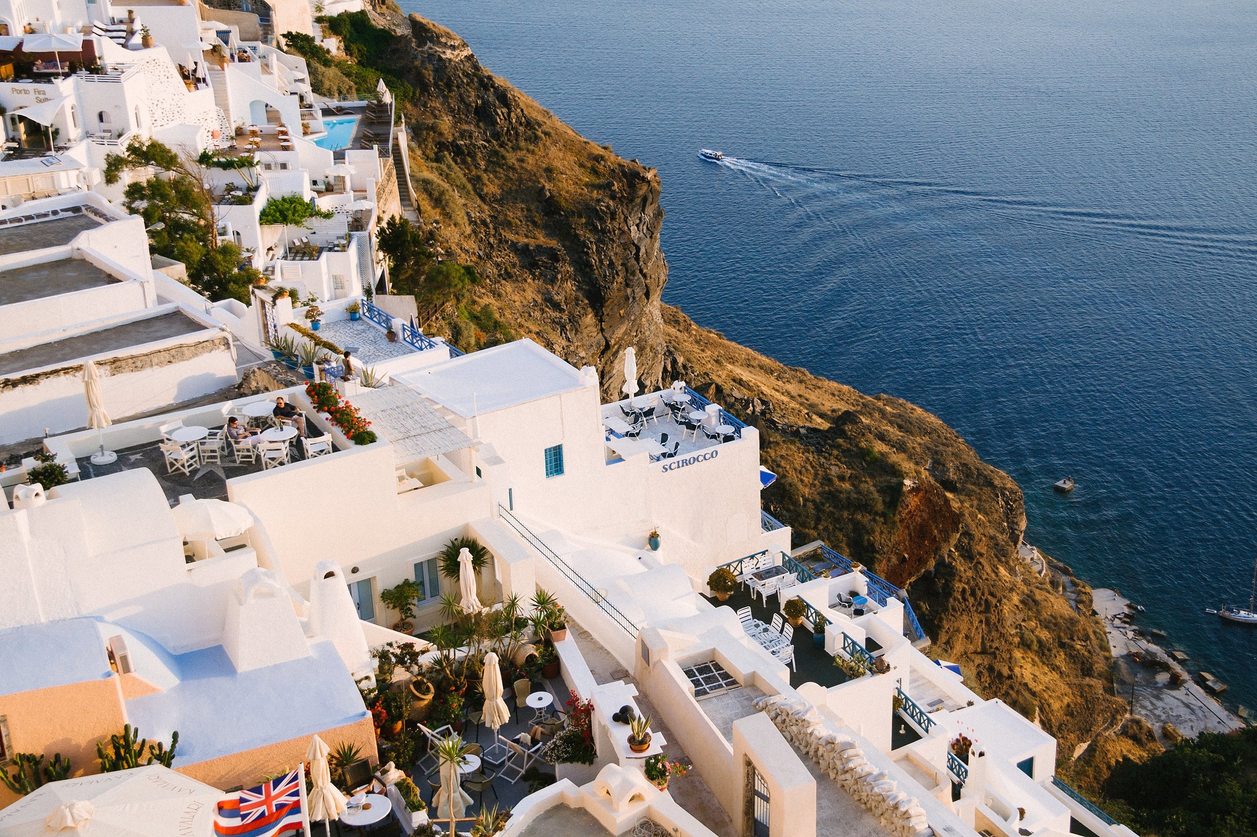  Just as sun starts to dip, overlooking the caldera in Fira. 