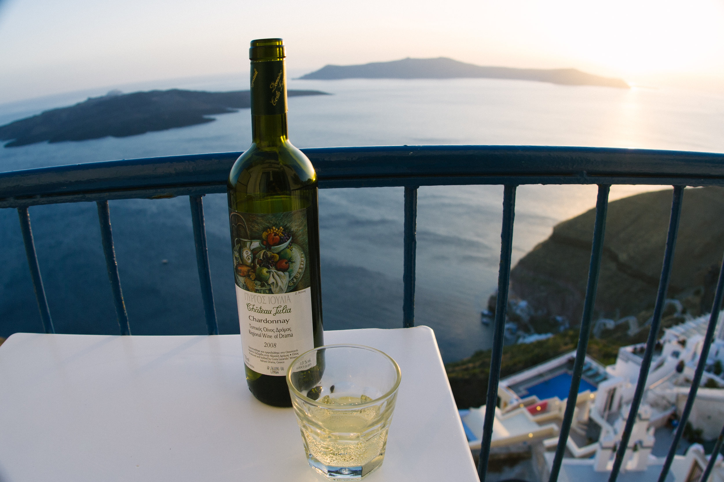  Sunset on the caldera in the town of Fira on Santorini 