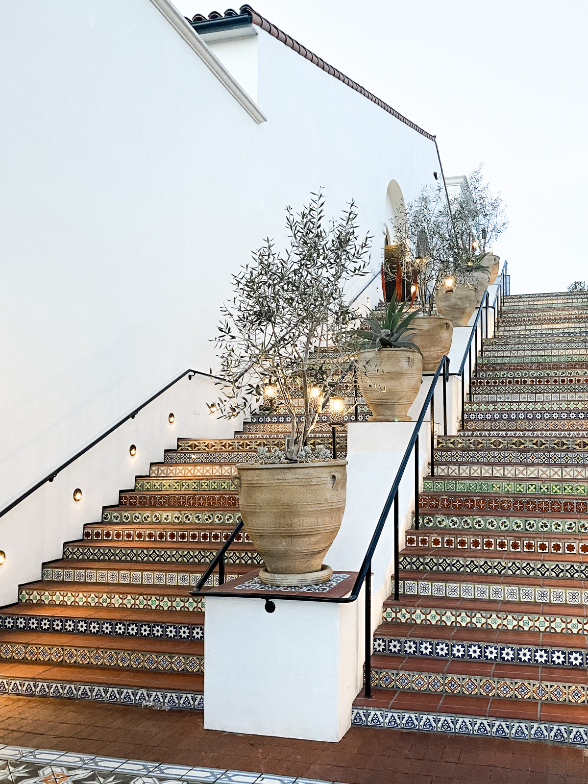 Tile stairway at Paseo Nuevo mall in Santa Barbara California