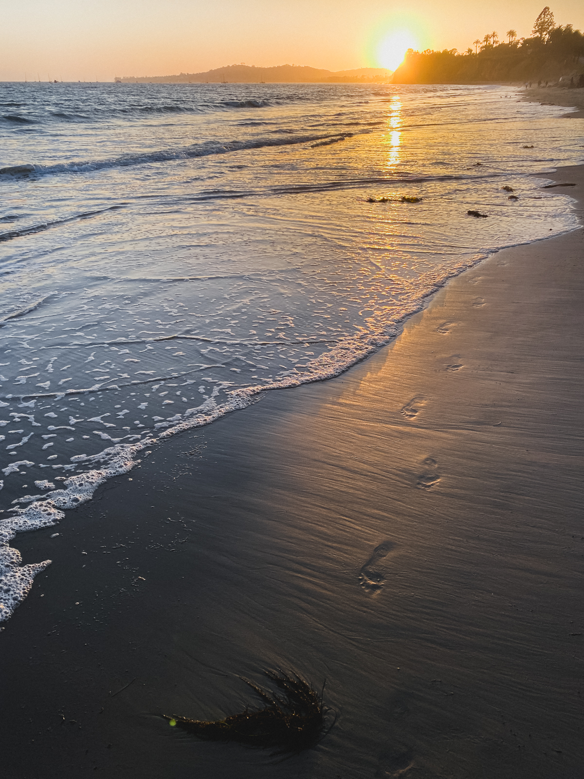 Sunset at Butterfly Beach in Santa Barbara California
